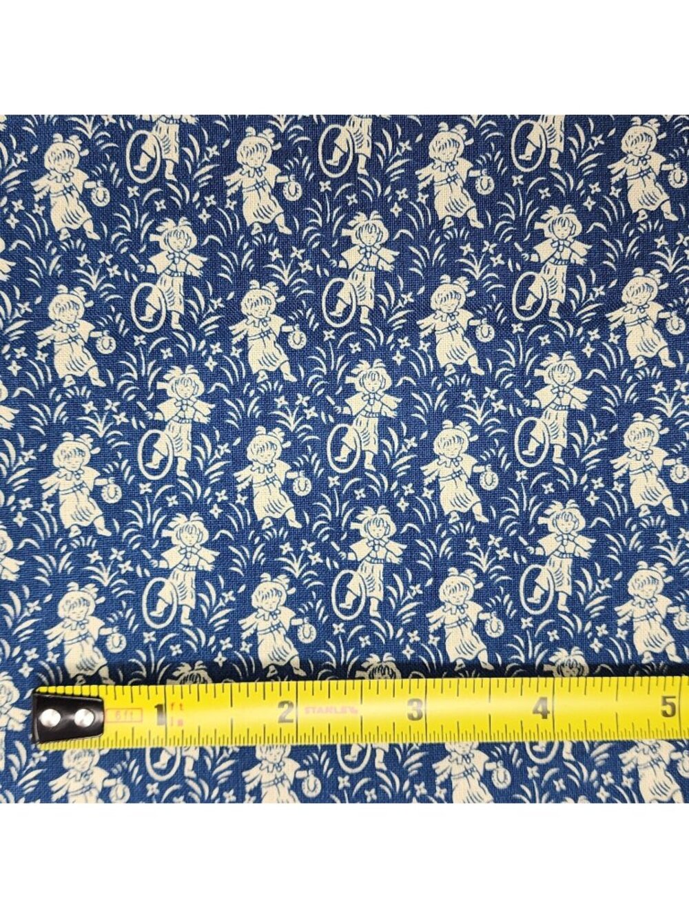 Quilting Fabric Navy Blue With Little Boy by Northcott VTG Fat Quarter
